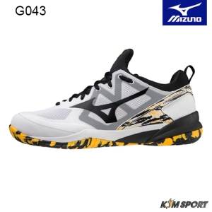 Giày Cầu Lông Mizuno Wave Fang Zero 2 Trắng Đen Vàng Chính Hãng